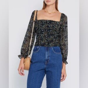 Few Moda Kourt Walter Top in Black Paisley
